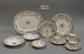 Fiftythree Piece Minton Enameled Minton Rose Pattern Porcelain Partial Dinner Service