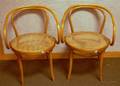 Pair of Stendig Caned Bentwood Armchairs