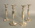 Set of 4 Black Starr  Frost weighted sterling silver candlesticks