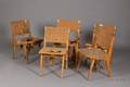 Five Bruno Mathesson Fiber Tape and Beechwood Chairs