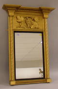 Goldpainted Classical Wood and Gesso Tabernacle Mirror