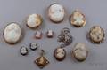Group of Assorted Shell and Onyx Carved Cameo Jewelry