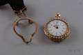 Ladys Continental Gold Seed Pearl and Enamel Pendant Watch