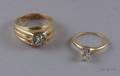 14kt Gold and Diamond Solitaire and a Mans 14kt Gold and Diamond Ring