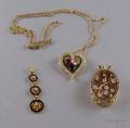 Three Pieces of Gold and Gemstone Jewelry