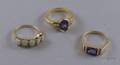 Three Gold and Gemstone Rings
