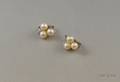 Pair of 14kt White Gold Cloverform Pearl Earclips