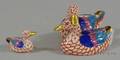 Two Small Herend Handpainted Porcelain Duck Figurals