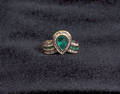 18K yellow gold emerald and diamond ring