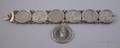Mexican Sterling Silver Coin Bracelet with Coin Fob