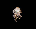 18K yellow gold octopus brooch