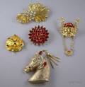 Five Retro Costume Brooches