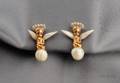 14kt Gold and Cultured Pearl Earclips Ruser