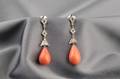 Platinum Coral and Diamond Earpendants