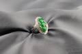 18kt White Gold Jadeite and Diamond Ring