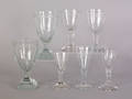 Five AngloIrish etched glass wines ca 1800