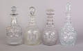 Three AngloIrish colorless glass decanters ca 1820