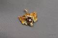 Antique 14kt Gold Enamel and Diamond Lion Pendant