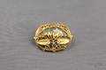 Art Nouveau 14kt Gold Plique a Jour Enamel and Diamond Brooch Riker Bros