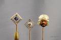 Three Art Nouveau Art Deco and Edwardian Stickpins