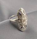 Art Deco 14kt White Gold and Diamond Ring