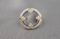 Art Deco Platinum Sapphire and Diamond Circle Brooch
