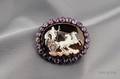 Antique Sardonyx Cameo and Amethyst Brooch Domenico Calabresi Rome