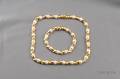 18kt Gold and Cultured Pearl Necklace and Bracelet Bulgari
