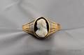 Antique 18kt Gold and Hardstone Cameo Bangle Bracelet