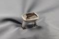 18kt White Gold Smoky Quartz and Diamond Ring