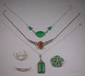 Six Sterling Silver Art Deco and Art Deco Style Jewelry Items