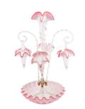 Cranberry and Opalescent Glass Five Arm Epergne