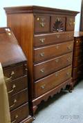 Queen Anne Carved Cherry Chest on Frame