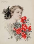 George Timothy Tobin American 18641956 Portrait of a Woman with Roses