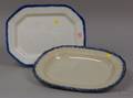Two Leeds Cobalt Blue Featheredge Creamware Platters