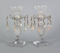 Pair of Anglo Irish colorless glass candelabra 19th c