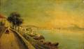Italian School 19th Century Coastal View with Mt Vesuvius in the Distance