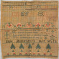 Silk on linen sampler dated 1790