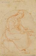 Lot of Two Old Master Drawings Manner of Raffaello Sanzio Italian 14831520 Seated Figure