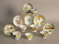 Six pearlware cups and saucers