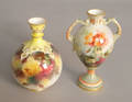 Two Royal Worcester vases with painted floral decoration