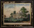 Framed Currier  Ives Handcolored Lithograph The Home of Washington