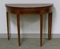 Federal Inlaid Mahogany and Mahogany Veneer Demilune Card Table