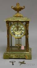 Onyx and Gilt Mantel Clock by Ansonia