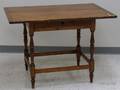 Pine Breadboardtop Birch Tavern Table with Drawer