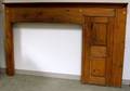 Large New England Country Pine Architectural Fireplace Mantel with Paneled Cupboard Door