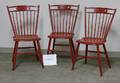 Set of Six Redpainted Windsor Birdcage Side Chairs
