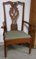 Chippendale Carved Cherry Potty Armchair