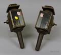 Pair of Blackpainted and Partsilvered Metal Carriage Lanterns