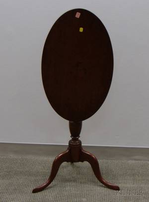 Federal Oval Mahogany Tilttop Cherry Candlestand